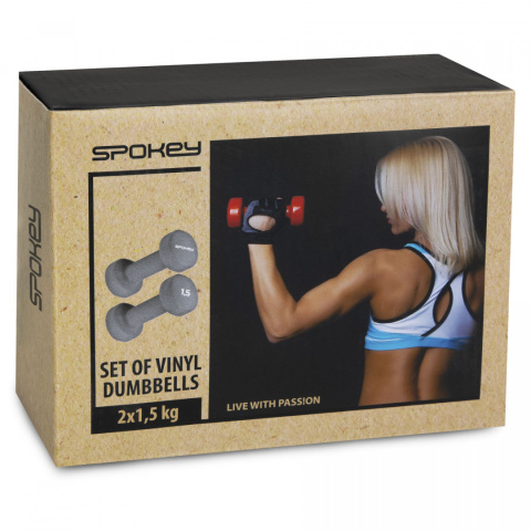 Zestaw Hantli Winylowych 2x1,5kg Spokey SHAPE IV szary Zestaw Hantli Winylowych 2x1,5kg Spokey SHAPE IV szary