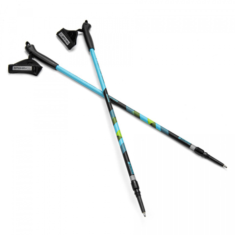 Kije Nordic Walking Spokey MEADOW 105-135cm czarno-niebieskie