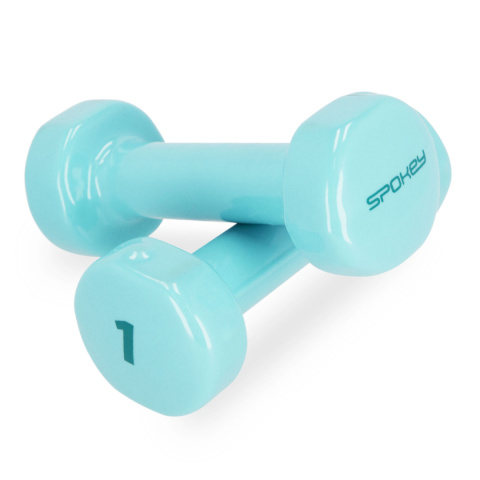 Zestaw Hantli Winylowych 2x1kg Spokey SHAPE turkusowy Zestaw Hantli Winylowych 2x1kg Spokey SHAPE turkusowy