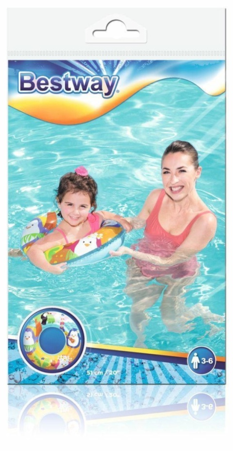 Koło dmuchane do pływania 51 cm SEA ADVENTURES BESTWAY kol. Pingwin