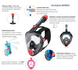 Maska Pełnotwarzowa Aqua Speed Spectra 2.0 Kid (02) turkusowa