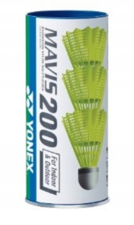 Lotki Nylonowe Żółte 3szt. Mavis 200 Yonex Średnia niebieska
