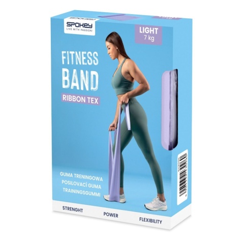 Guma Fitness Treningowa Spokey Ribbon Tex Light 200 cm 7kg fioletowa