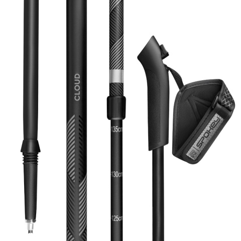 Kije Nordic Walking teleskopowe Spokey CLOUD 95-135 czarno-niebieskie
