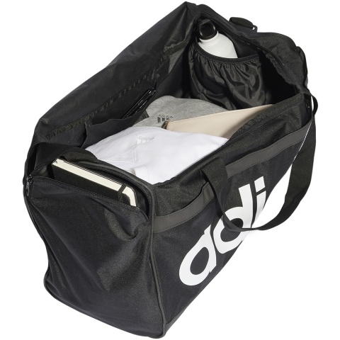 Torba adidas Essentials Linear Duffel Medium HT4743 czarno-biała