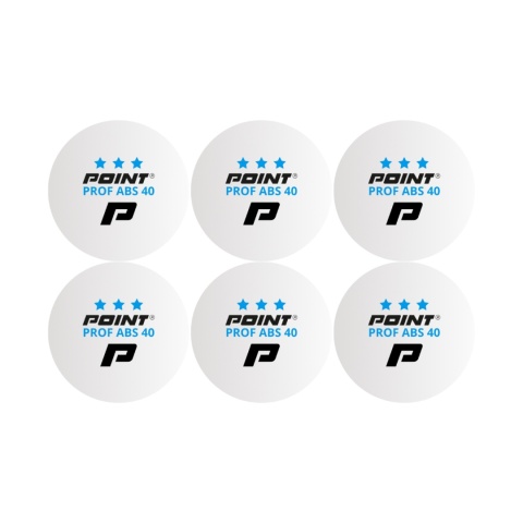 Piłeczki do Ping Ponga Point Prof ABS40 *** 6 szt. Białe